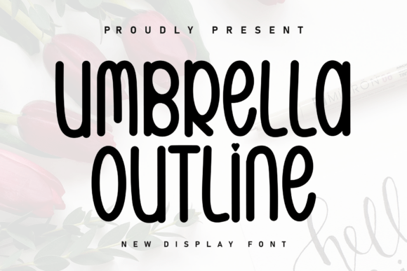 Charming Handwritten Font: Umbrella Outline