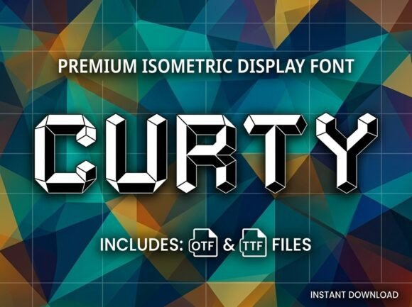 Curty: Elevate Your Design with a Premium Isometric Display Font