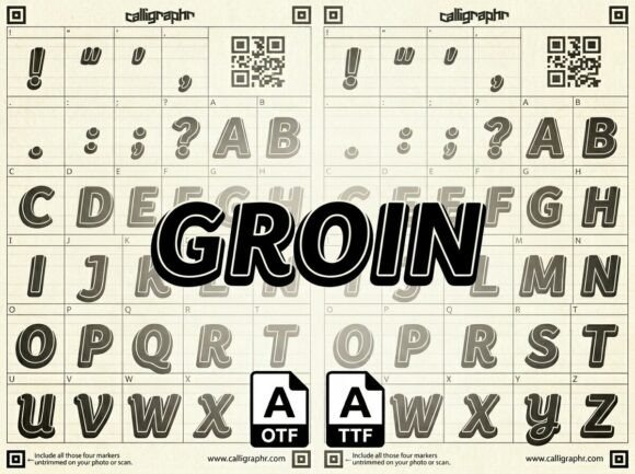 Discover the Artistic Elegance of Groin: A Unique Decorative Display Font