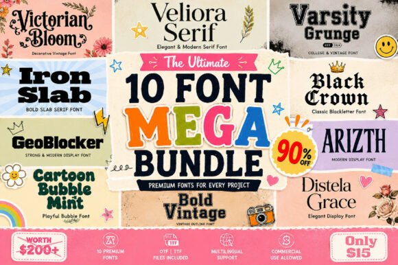 Exploring the All-in-One Mega Bundle: A Comprehensive Font Collection
