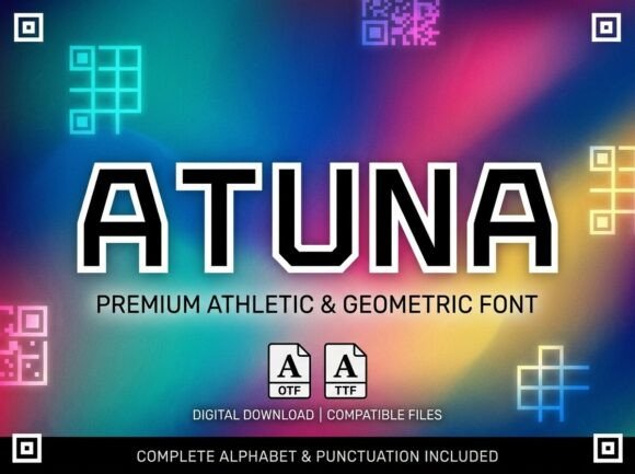 Radiate Celestial Energy with Atuna: A Bold and Mystical Sans-Serif Font